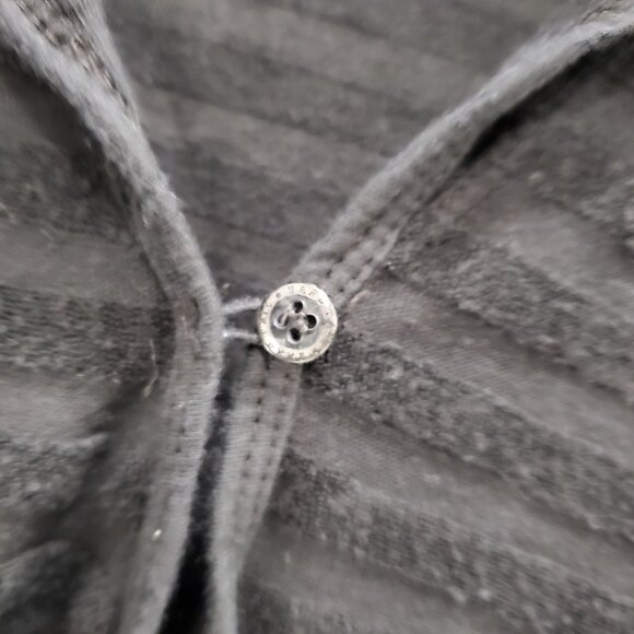 Hard Tail Forever Y2K Women's Black Terry Stripe Asymmetrical Hooded Cardigan M - Picture 5 of 9